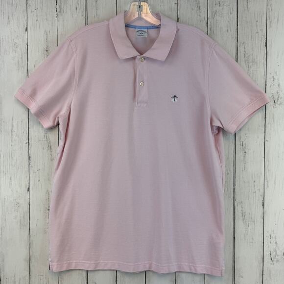 Brooks Brothers Pink Golden Fleece Slim Fit Performance Polo Shirt Size Large - Picture 2 of 16